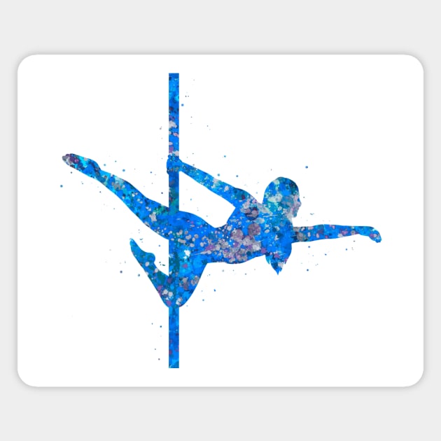 Pole dance blue art Sticker by Yahya Art